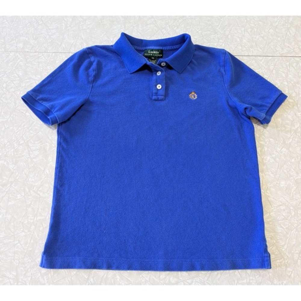 Lauren Ralph Lauren LRL Women's M Blue Cotton Polo‎